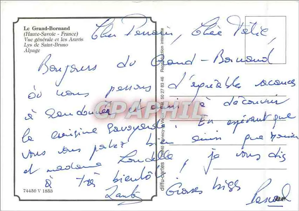 Le Grand-Bornand — vista geral e os Aravis — n° 74450 - Verso