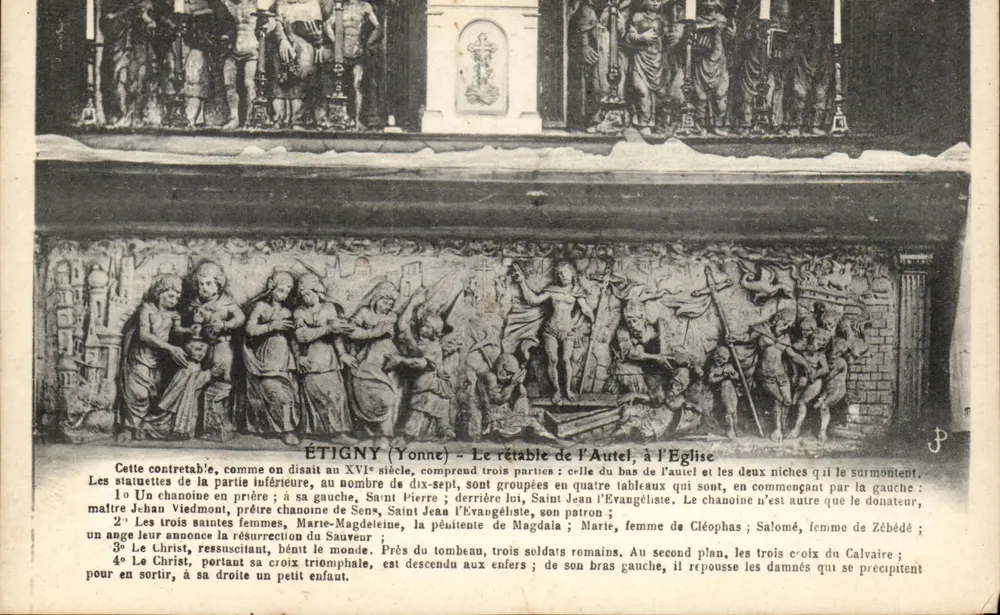 Étigny (Yonne) — The Altar Retable, at the Church — P. (publisher) - Front