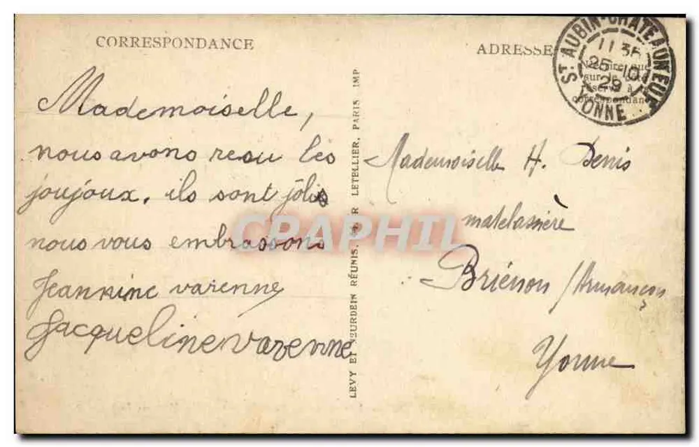 Arcy-sur-Cure — Les Grottes. Les Vagues de la Mer — ND - Verso