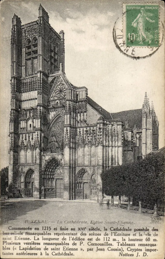 Auxerre — La Cathédrale, Église Saint-Étienne — Imp. Cité, Paris - Recto