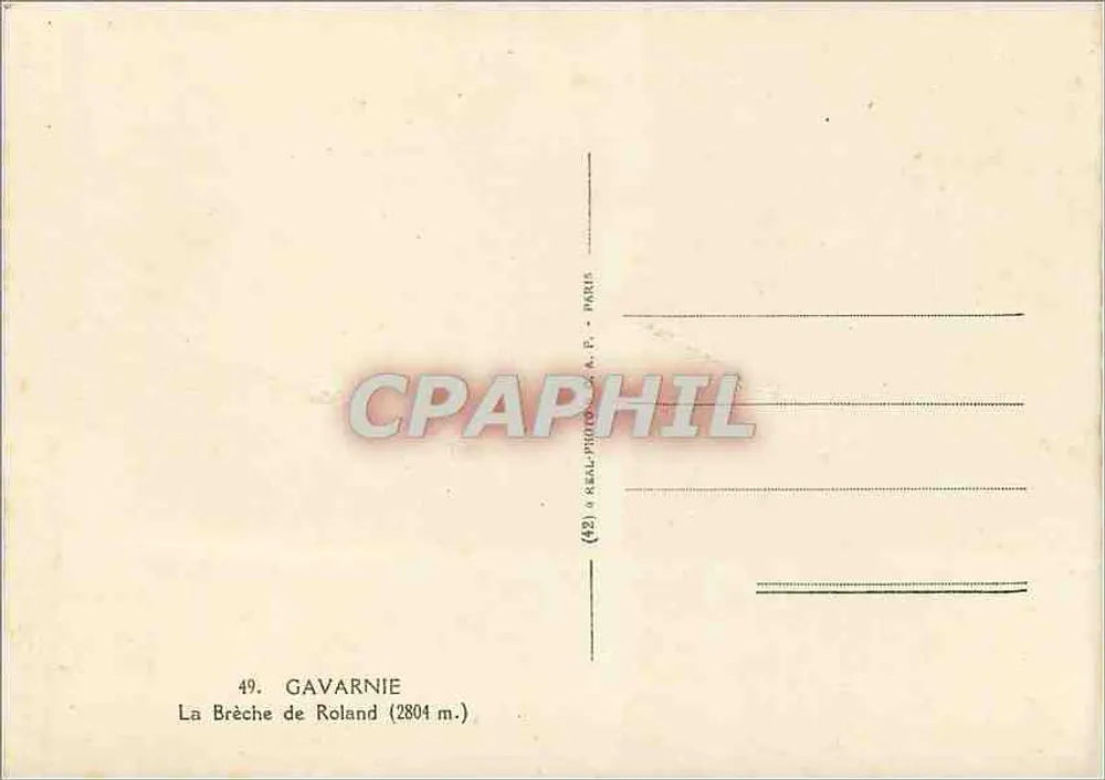 A Brèche de Roland — Gavarnie (2804 m.) — SEAL-PHOTO - PARIS - Verso