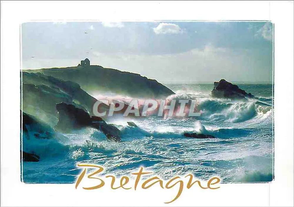 Praia da Bretanha com falésia e ruínas — Bretanha — editor COULEURS DE BRETAGNE - Frente
