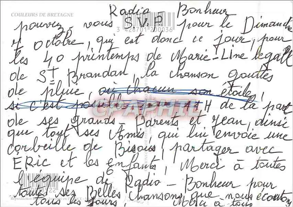 Praia da Bretanha com falésia e ruínas — Bretanha — editor COULEURS DE BRETAGNE - Verso