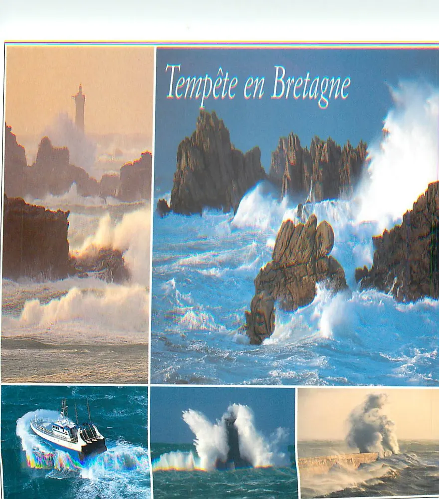 Tempestade na Bretanha — Carte postale de collection — Éditions de la Côte de Bretagne - Frente