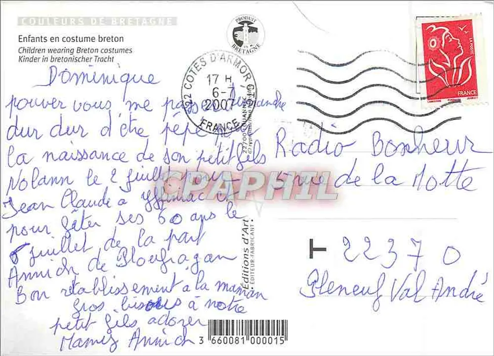 Uśmiech Bretanii — Dzieci w strojach bretońskich — Wydawnictwo Sztuki - Rewers