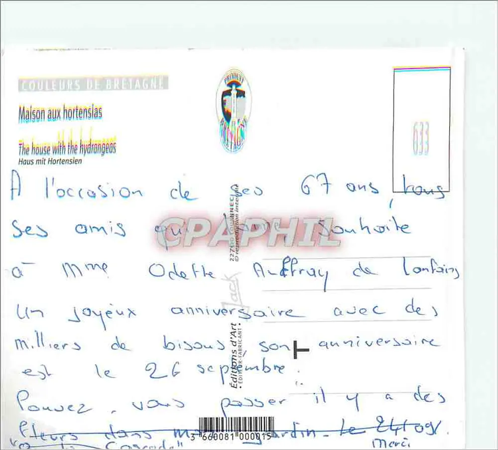 Bretanha — A casa dos hortênsias — Éditions d'Art - Verso