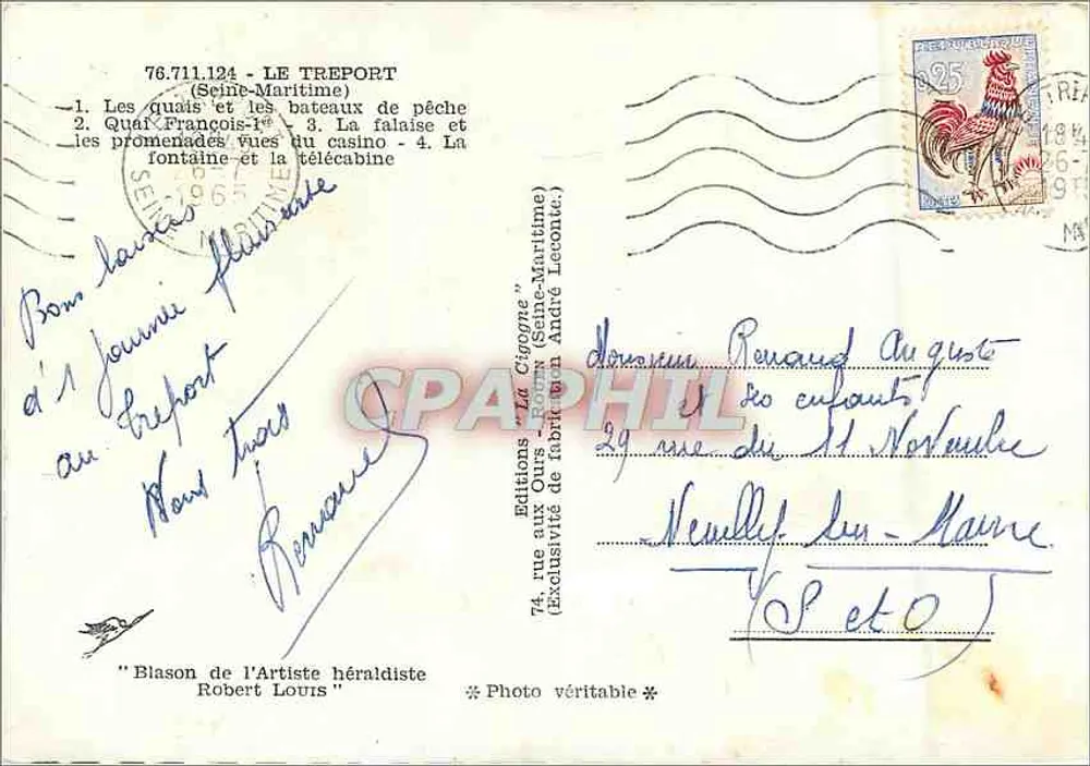 Le Tréport — Panoramablick — Éditions 'La Cigogne' - Rückseite