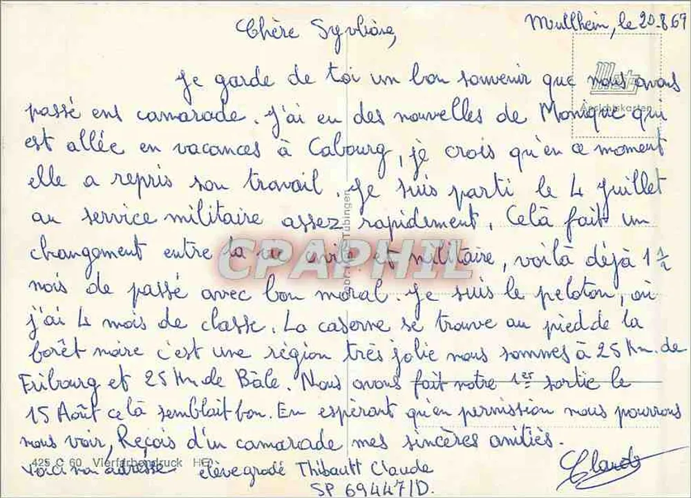 A estrada dos vinhedos badische — carta postal turística — editor Vierfachdruck - Verso