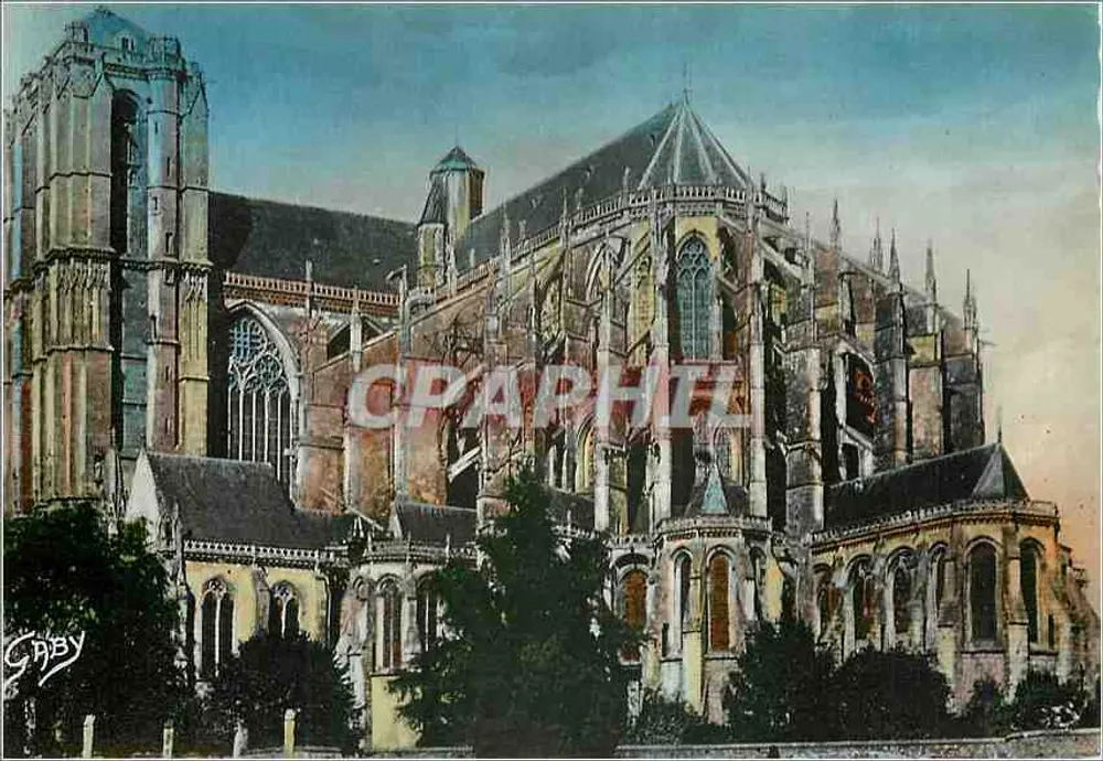 Le Mans - A Catedral — vista do edifício gótico — editor Gaby, Nantes - Frente