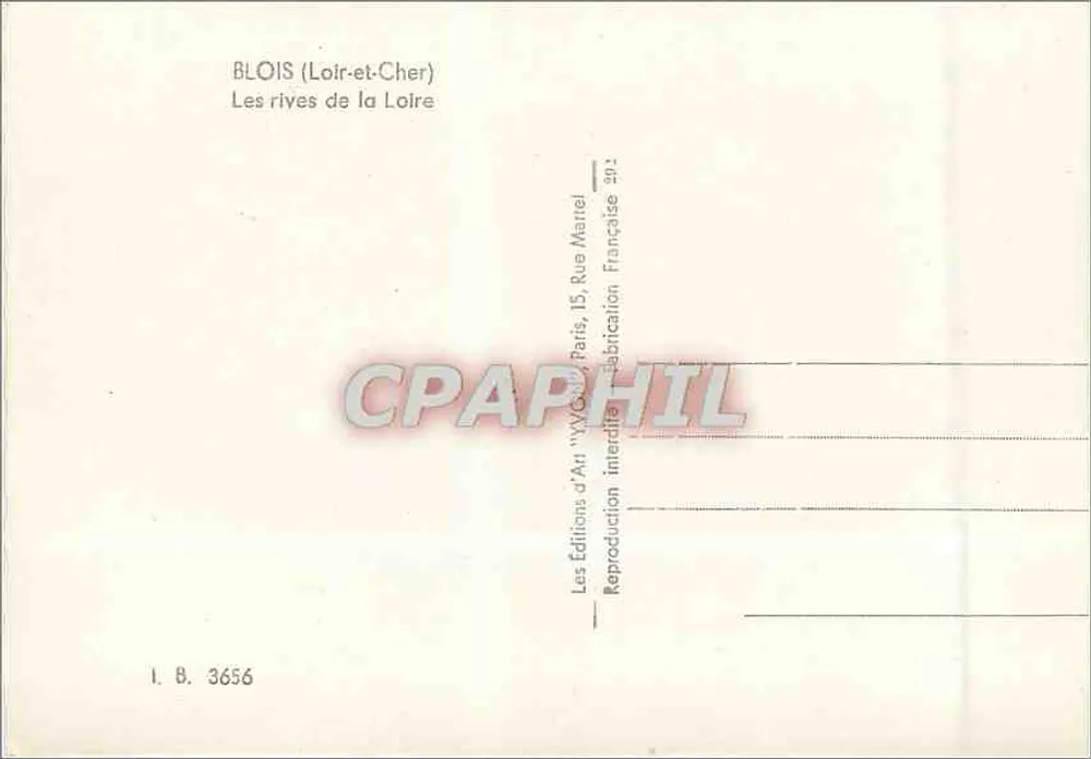 Blois (Loir-et-Cher) — Les rives de la Loire — Éditions d'Art 'W.W.G.' - Verso