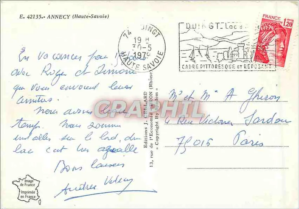 ANNECY — seu lago suas montanhas SUA VELHA CIDADE — Éditions J. CHILLARD - Verso