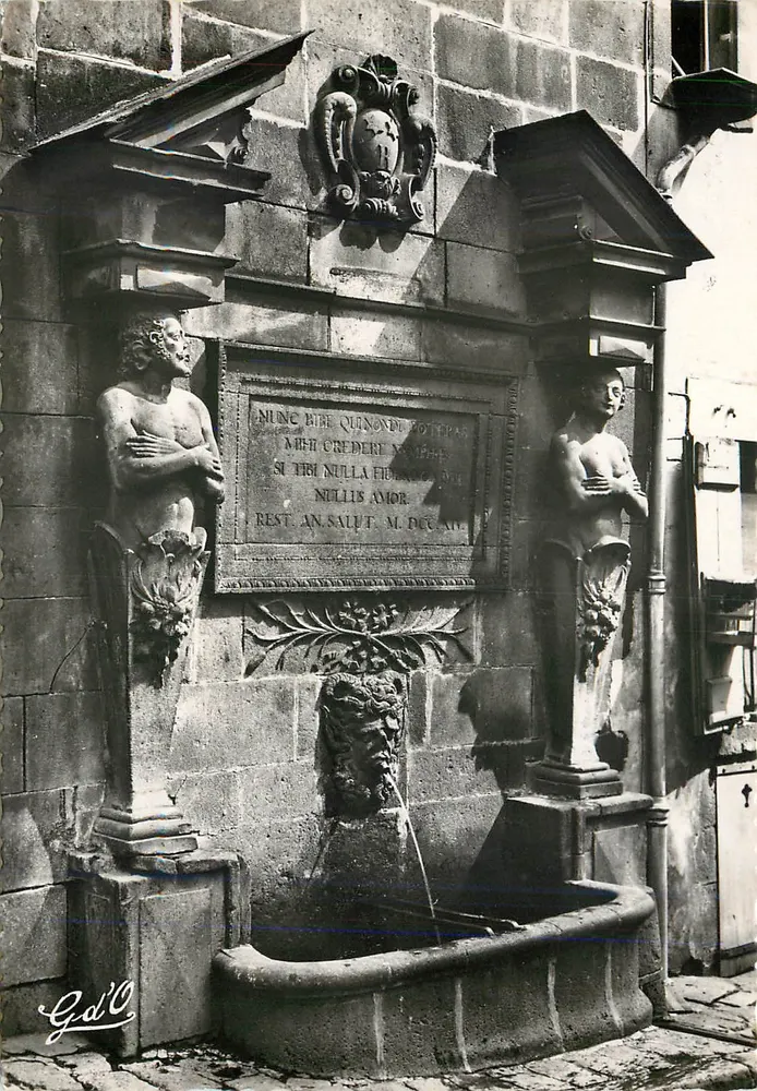 Fontaine d'Adam et Ève — Riom — Édition G. d'Olliergues - Recto