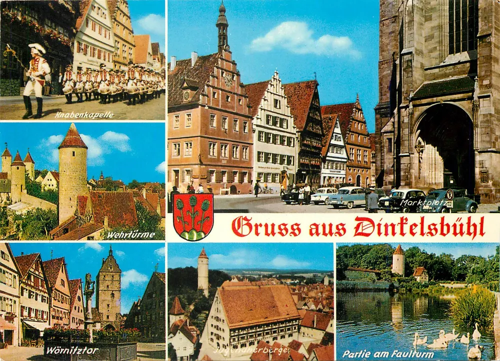 Dinkelsbühl — vista panorâmica — Editor: Edmund von Küring, Heuberg 27, Dülheim - Frente