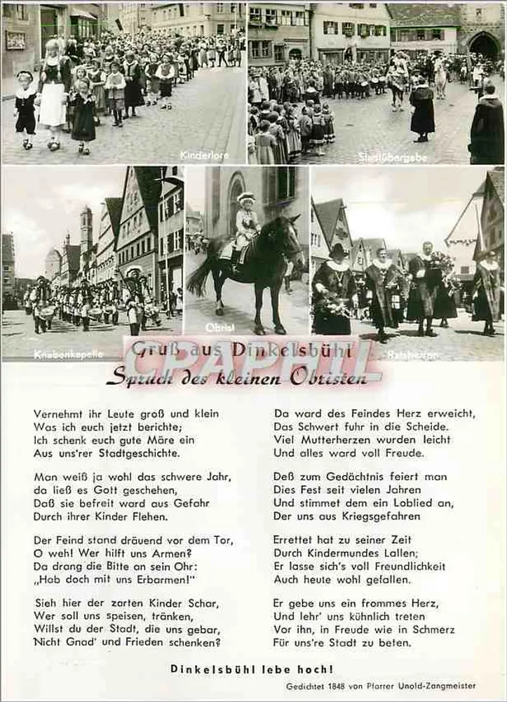 Dinkelsbühl, la ciudad milenaria — Kinderzeche — editor Verlag Edm. von Kauffeldberg, n° 1566 - Anverso