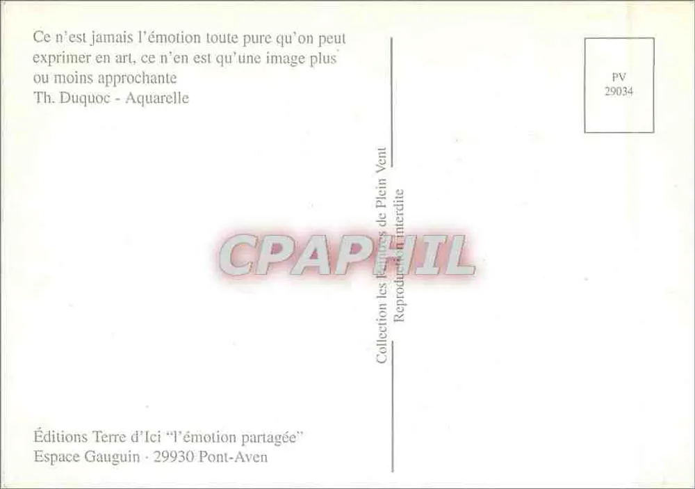 Paysage avec maison — aquarelle — Th. Duquoc — PV 29034 - Verso