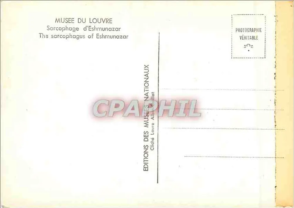 Sarcófago de Eshmunazar — Museu do Louvre — Éditions des Musées Nationaux - Verso
