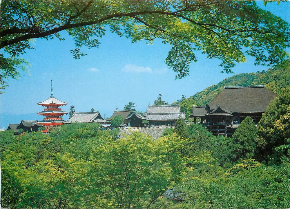 Templo Kiyomizudera, Kyoto — fundado em 780, salão principal em 1633 — ASAHY CARD #179 - Frente