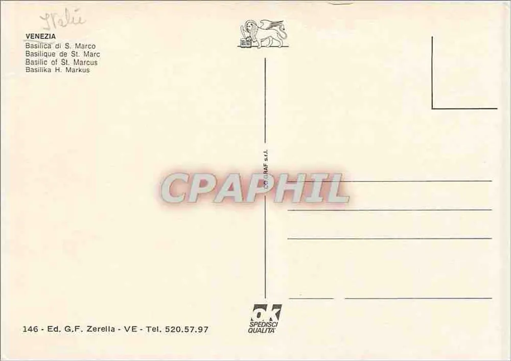 Piazza San Marco — Bazylika Świętego Marka — Wyd. G.F. Zerella nr 146 - Rewers
