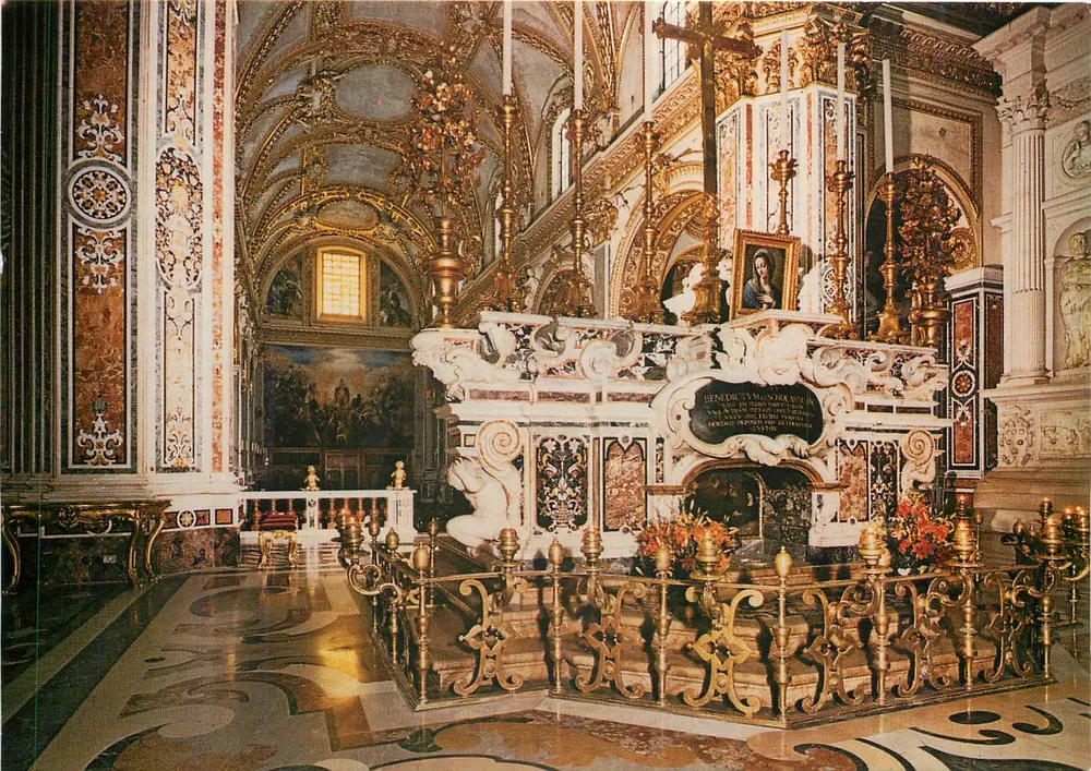 Abadia de Montecassino — Túmulo de S. Benedito e de S. Escolástica — Ediz. Abadia de Montecassino - Frente