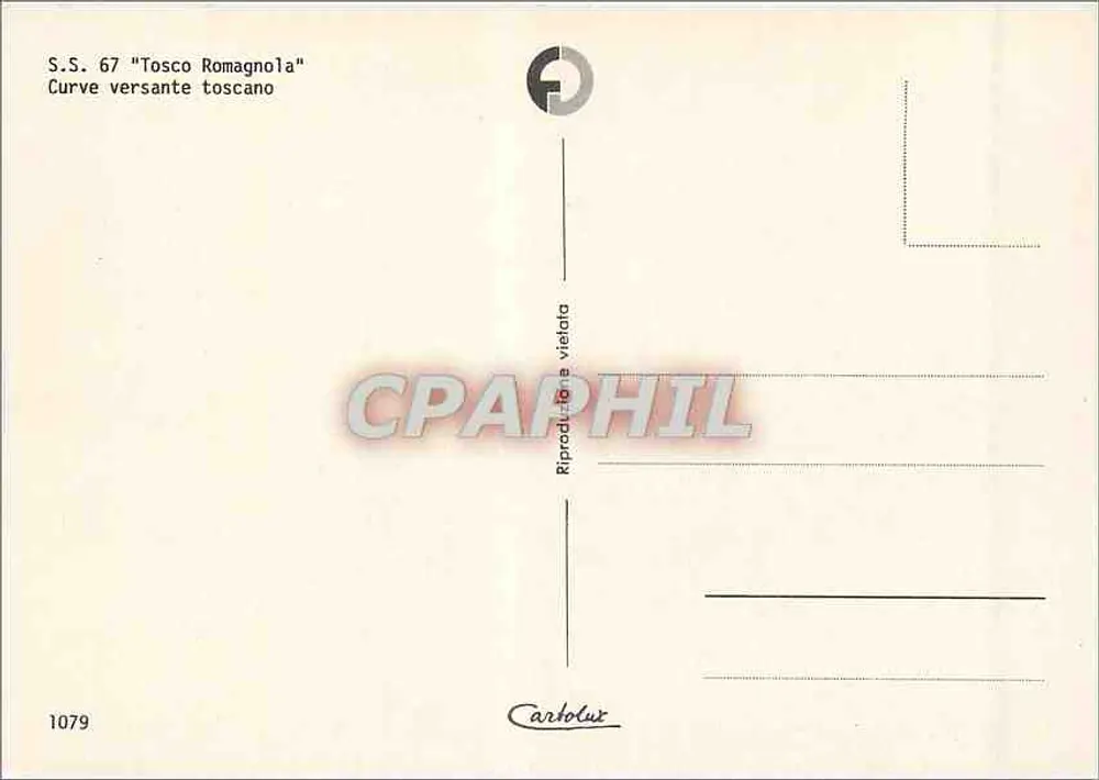 Curves de la S.S. 67 "Tosco Romagnola" — versant toscan — Cartolux n°1079 - Verso