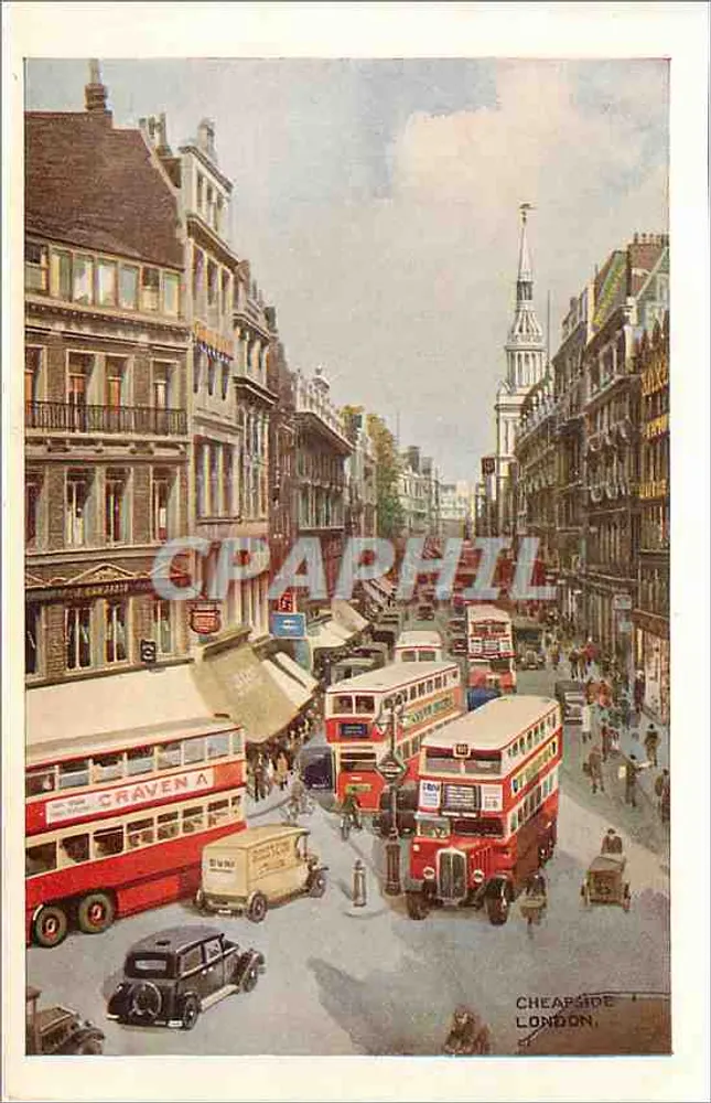 Praça de Trafalgar, Londres — vista panorâmica com coluna e fontes — número de série não visível - Verso