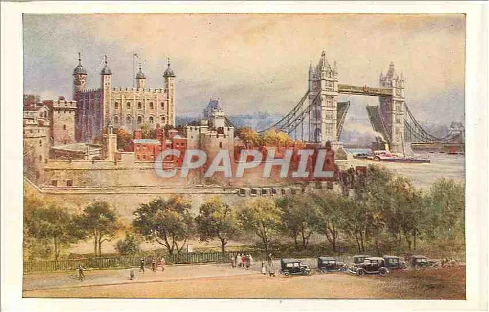 Westminster Bridge und Houses of Parliament, London — Panoramablick — Verleger nicht sichtbar - Rückseite