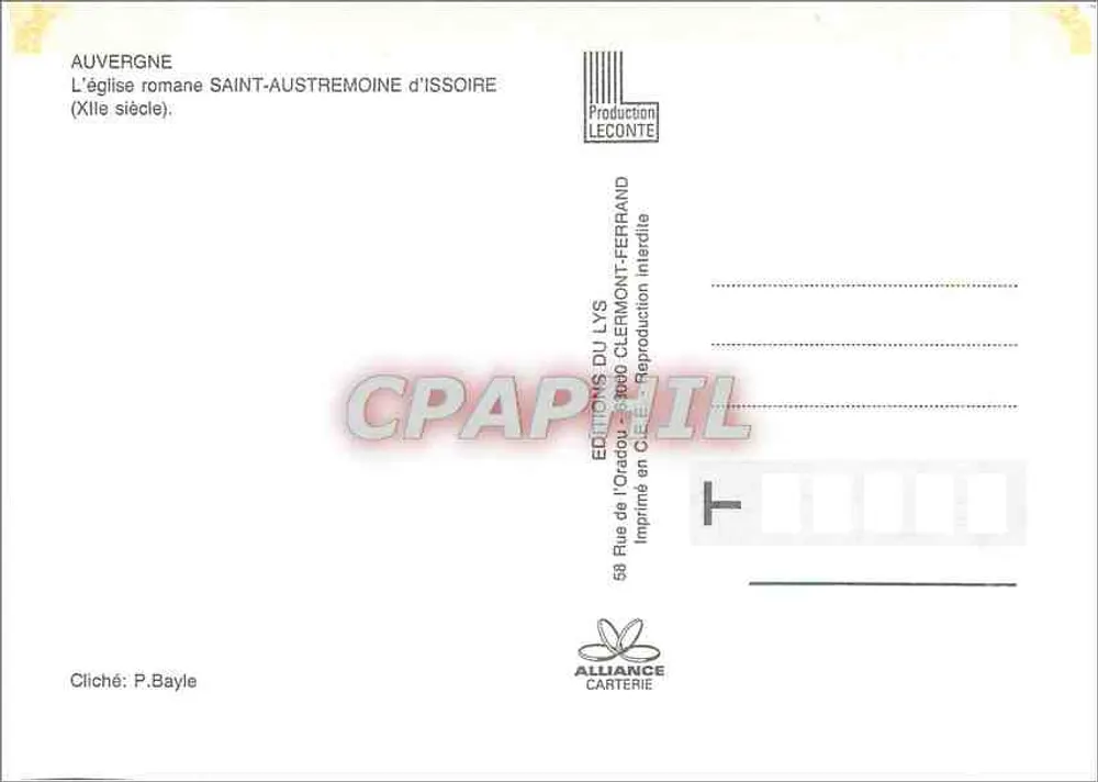 Saint-Austremoine — Romanische Kirche des 11. Jahrhunderts — Éditions du Lys - Rückseite