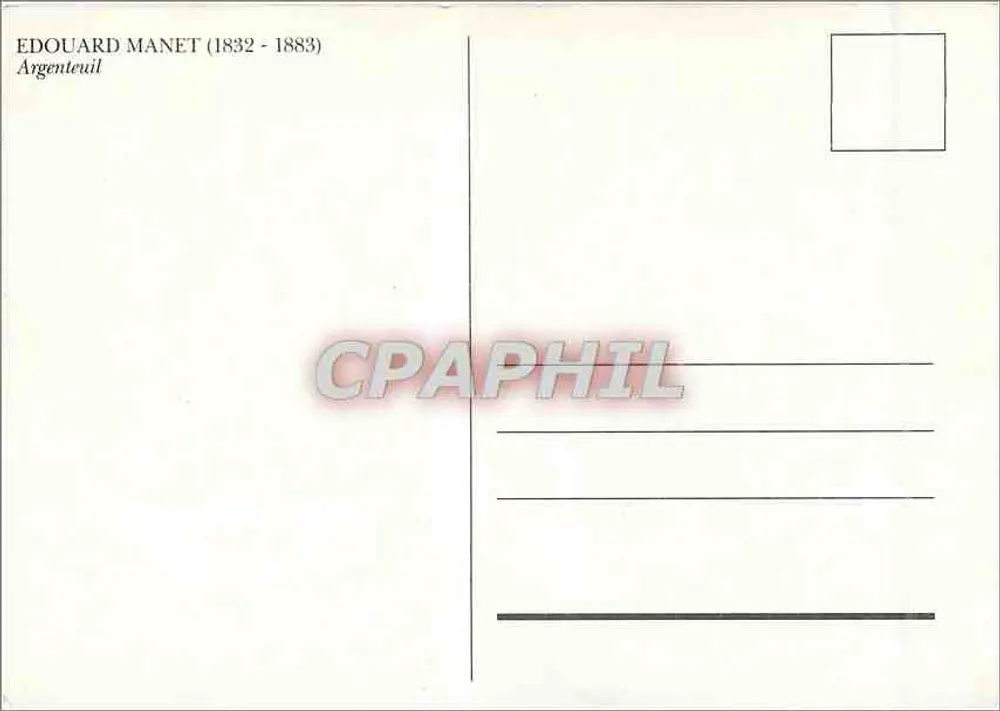 Dois personagens em uma plataforma — pintura de Manet - Verso