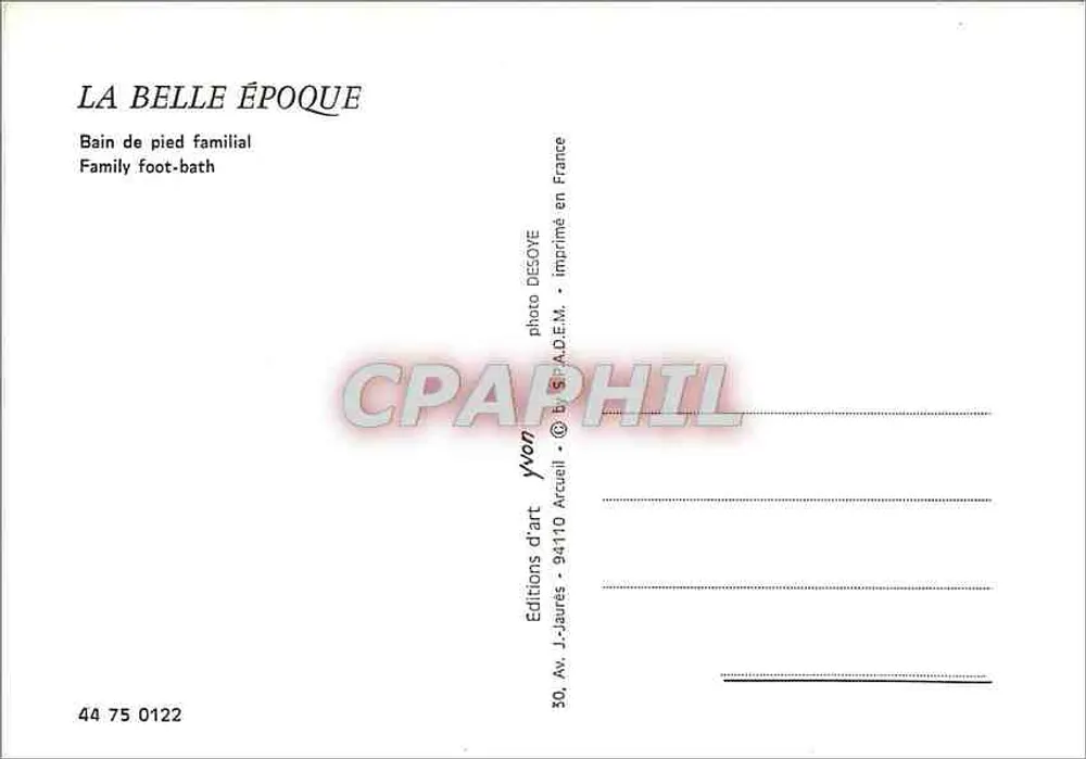 Banho de pé familiar — La Belle Époque — Edições de Arte Desoève - Verso
