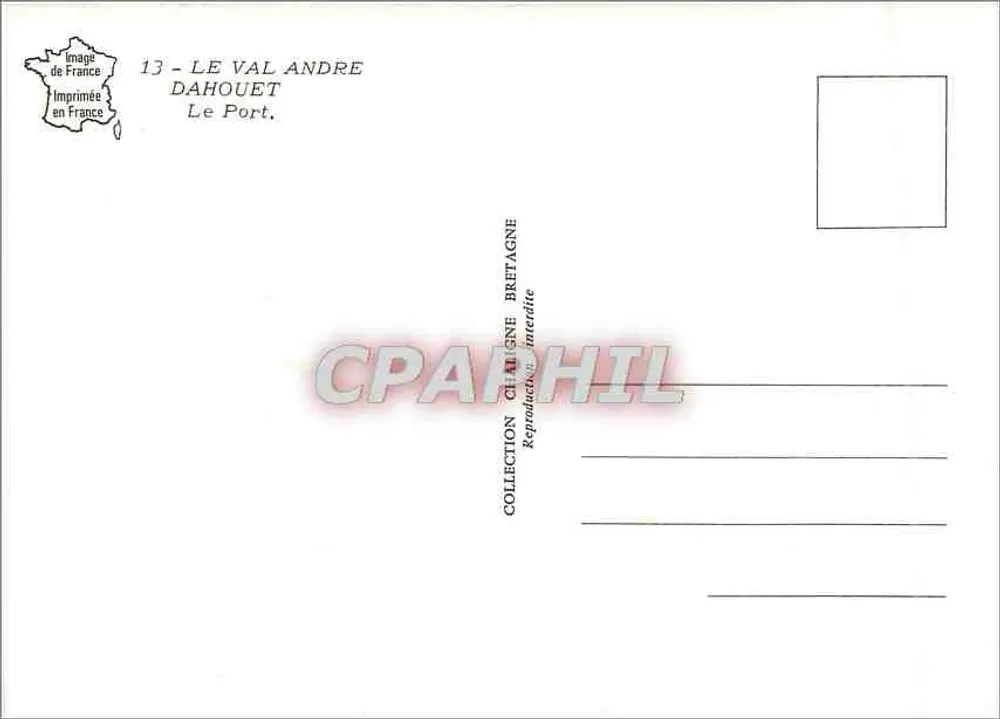 Dahouët — O porto — Collection Chaligne Bretagne - Verso