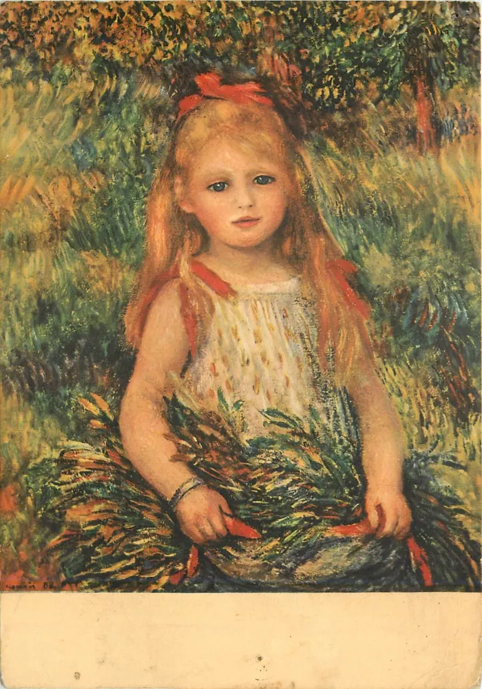 The Little Gatherer — reproduction after Renoir — publisher S. Paulo, No. 574 - Front