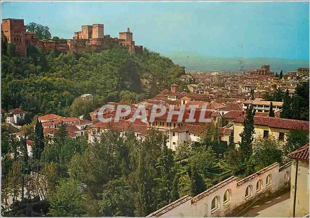 Granada — Partial view of the Alhambra and the city — Francisco Gallejos, n° 1.004 - Front