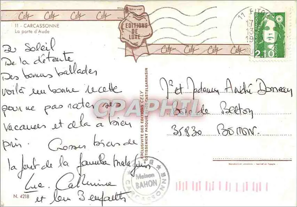 Castelnaud-la-Chapelle — vista noturna — Éditions de Luxe, N. 4218 - Verso