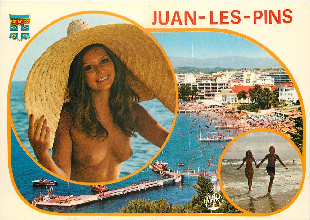 Juan-les-Pins — view of the beach and a nude woman — editor MAR - Front