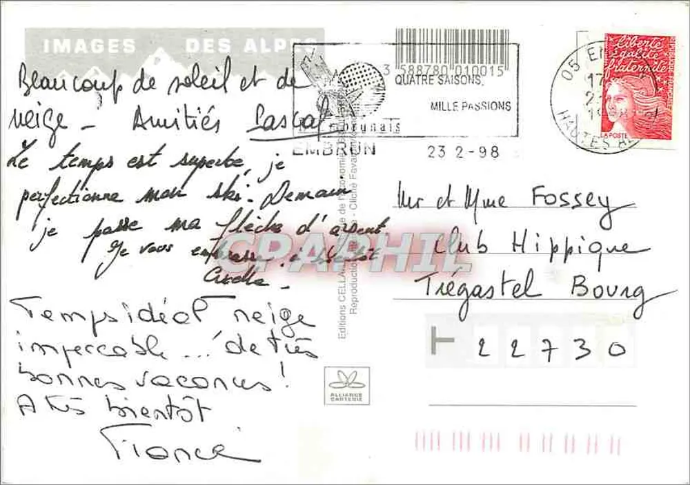 As Alpes — vista nevada — Edições Cella & Cie, série Quatro Estações - Verso