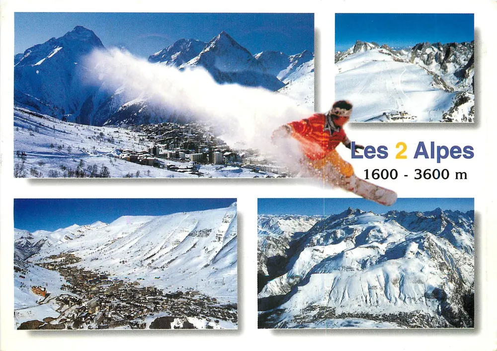 Les 2 Alpes — 1600 - 3600 m — Éditions J.P. François - Frente