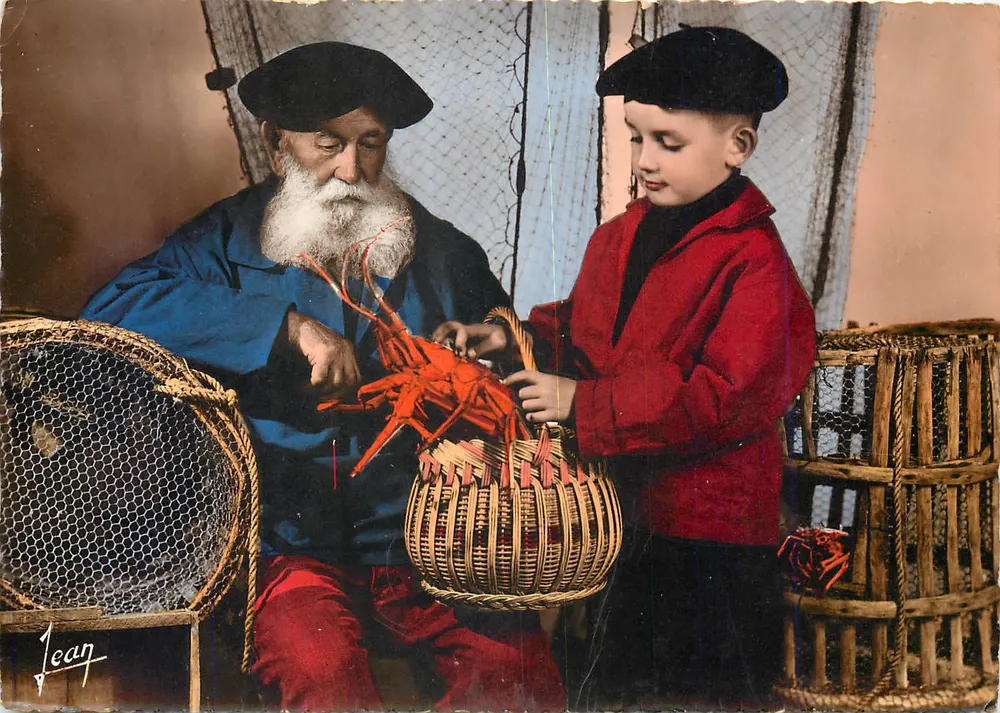 Vieux marin et jeune moussaillon — La Bretagne — Photographe Jean - Recto
