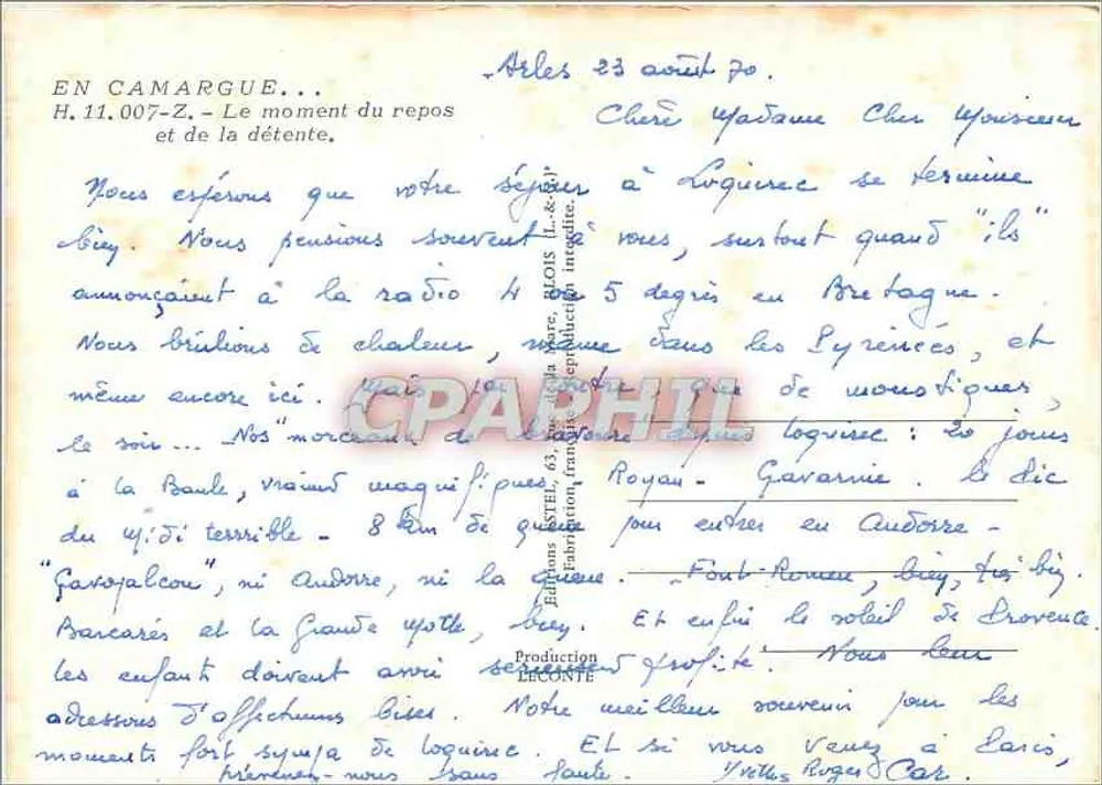 Zwei Cowboys und ein Pferd — Camargue — Verlag Etel - Rückseite