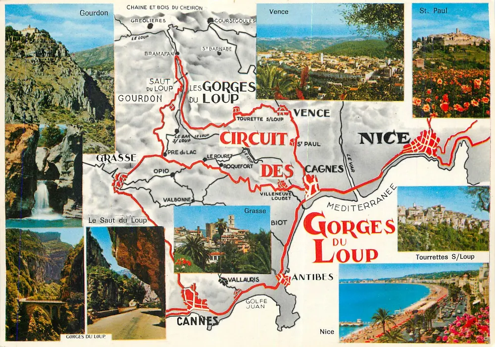 Gorges du Loup — Circuit des Gorges du Loup — Éditeur GIL D'ITALIE, n° GL 20 - Recto