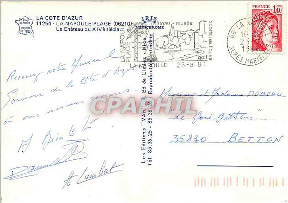 Le Château du XIVe siècle — La Napoule — Éditions IRIS - Verso