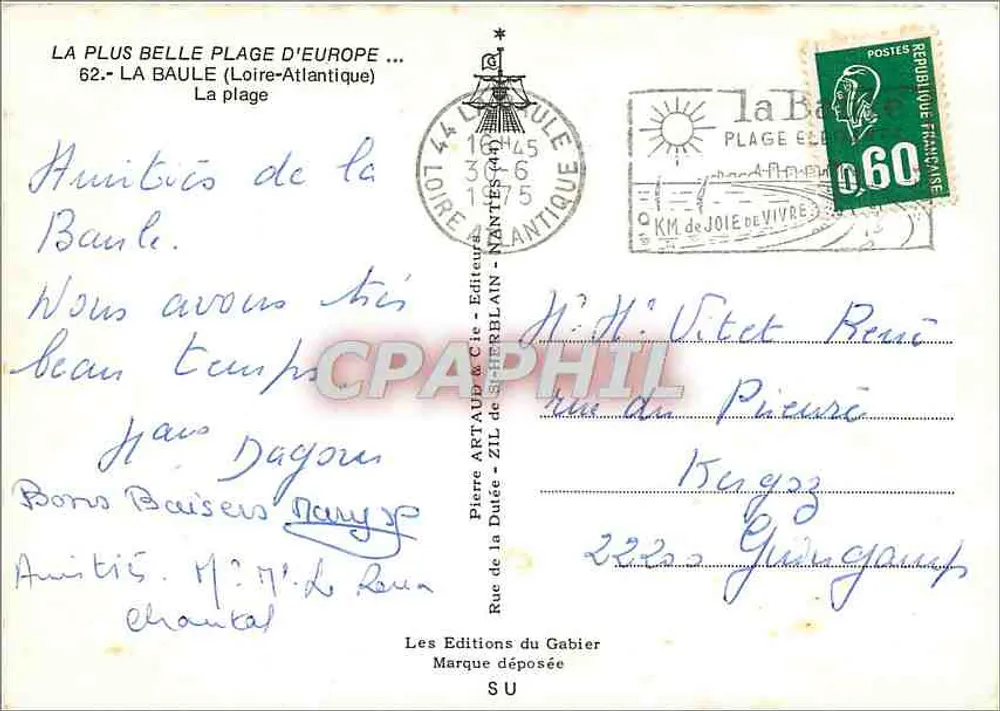 La Baule — Die schönste Badeküste Europas — Éditions de la Baule - Rückseite