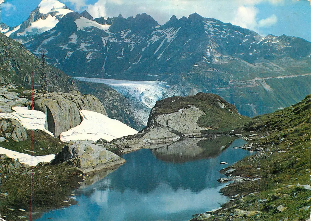 Ansicht des Rhône-Gletschers und Galenstock — Grimsel-Passhöhe — Photohaus Geiger, Films-Waldhaus - Vorderseite