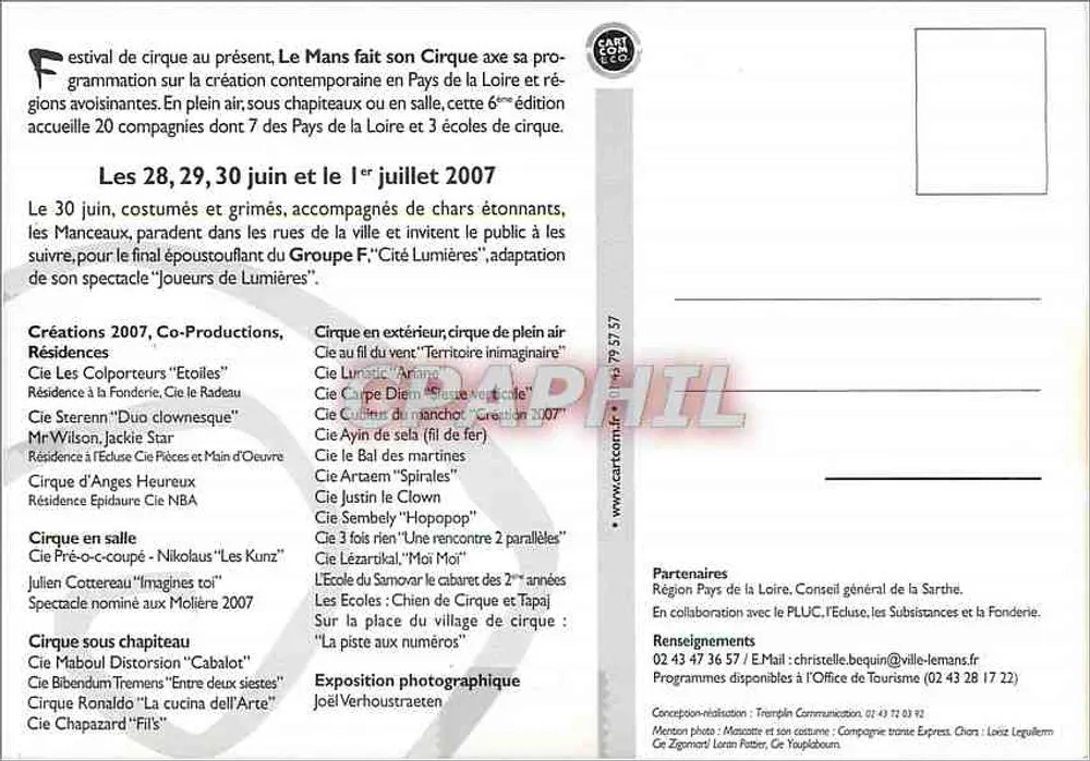 Le Mans faz seu Circo — 6ª edição — Le Mans 2007 - Verso