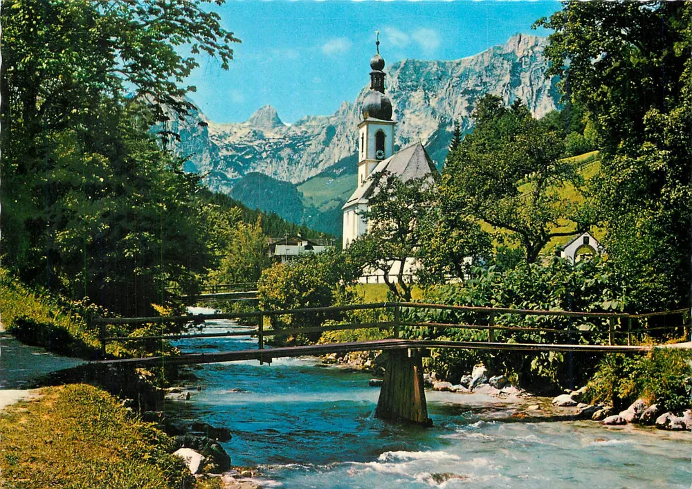 Igreja de Ramsauer com Reiteralpe — Ramsau am Dachstein, Áustria — FK 532 - Frente