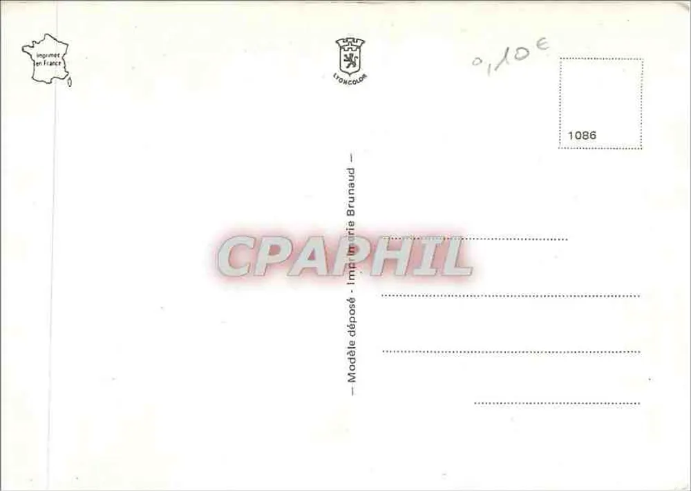 Carta postal lúdica com o tema 'Quem sou eu?' — Impressor Brunaud, n° 1086 - Verso