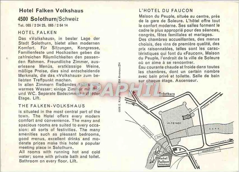 Hotel Falken Volkshaus — Solothurn/Svizzera - Verso