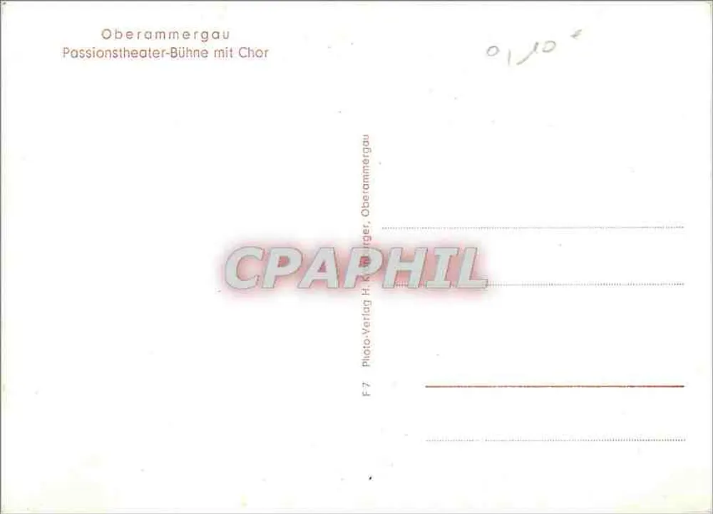 Oberammergau — Passion Play Stage with Choir — Photo-Verlag H. K. K. Oberammergau, F.7 - Back