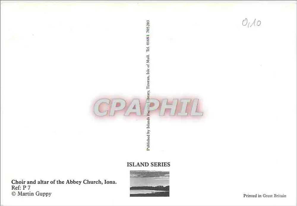 Chor und Altar der Abtei Iona — Insel-Serie — Verlag Martin Guppy - Rückseite