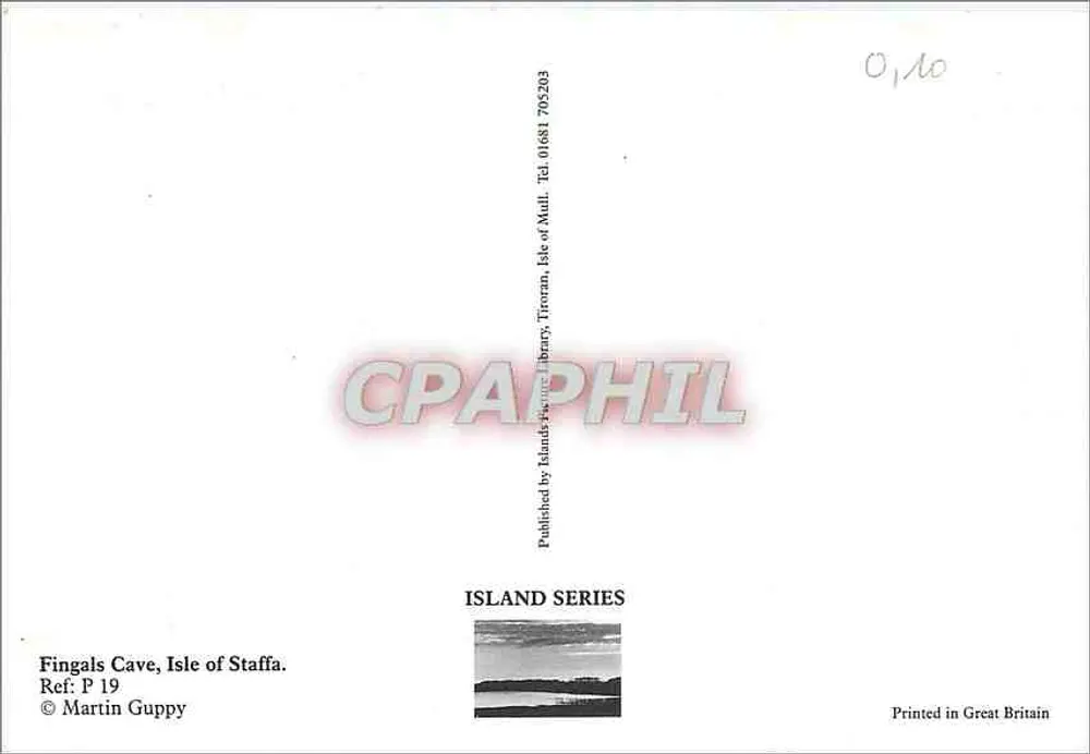 Fingals Cave, Insel Staffa — Blick auf die Basalt-Säulen — Martin Guppy, Serie Inseln - Rückseite