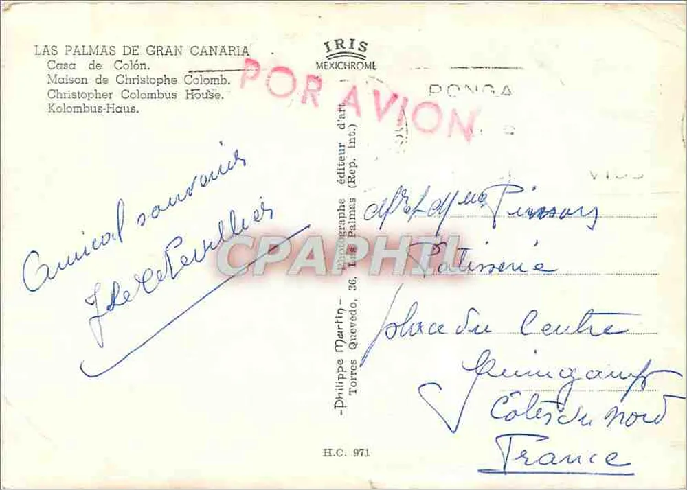 Las Palmas de Gran Canária — Casa de Cristóvão Colombo — editor IRIS - Verso